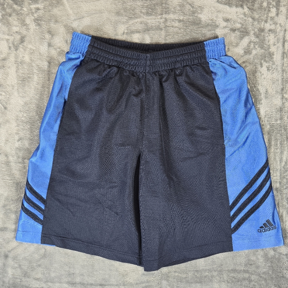 Adidas Black and Blue Athletic Shorts Size Youth Large